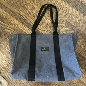 London Fog Gray Denim Tote Handbag